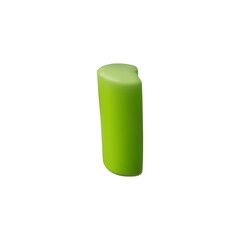 3D Vector icon of a sliced long green half of celery on a white background