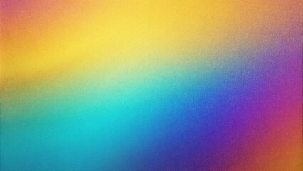A vibrant abstract painting featuring a rainbow gradient background with a textured blend of yellow, purple, blue, and orange,generative ai 