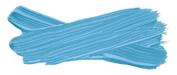 Shiny light blue brush stroke isolated on transparent background