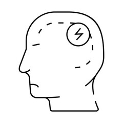 head pain body ache line icon vector. head pain body ache sign. isolated contour symbol black illustration