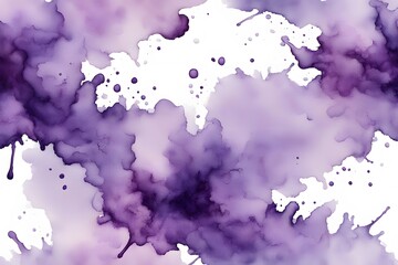 Obraz premium A blend from light lavender to deep purple watercolor on white background, Ai Generated