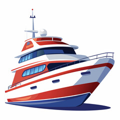 yacht isolated on white background