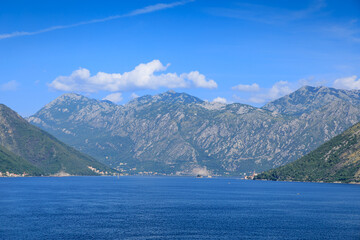 Panoramic view of Kotor Bay in Montenegro.