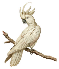 PNG Elegant white cockatoo illustration