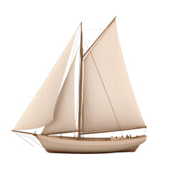 A classic sailboat with white sails gliding gracefully across the water, symbolizing adventure and tranquility on the open sea.