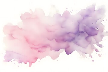 A transition from pale lavender to soft pink watercolor on white background, Ai Generated