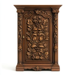 Ornate Baroque armoire with intricate carvings and golden accents