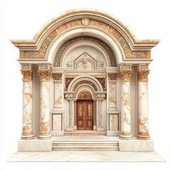 Obraz premium Byzantine archway adorned with vibrant mosaics and grand marble columns
