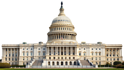 Fototapeta premium Historic United States Capitol building in Washington D.C. isolated on transparent background
