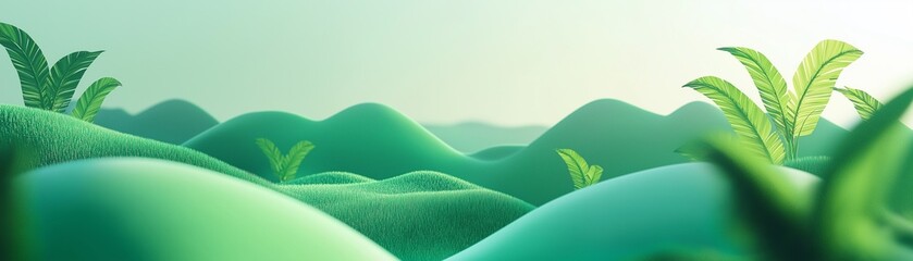 A stunning panorama of rolling hills covered in lush green grass.