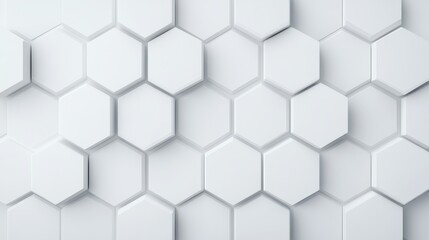Fototapeta premium Clean hexagonal design, white and light grey, minimalist and geometric, ideal for contemporary visuals
