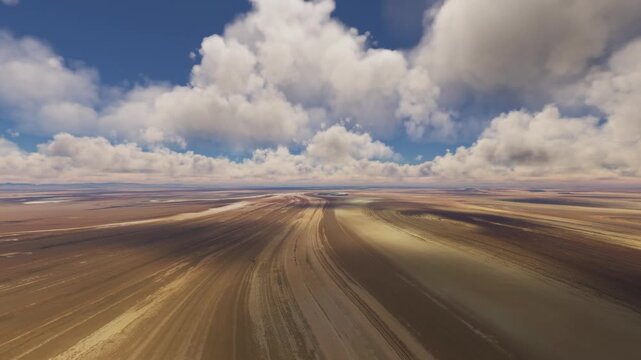 Aerial drone view of Dasht-e Kavir Desert. Iran