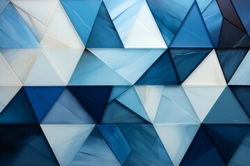 Abstract Geometric Pattern in Blue and White