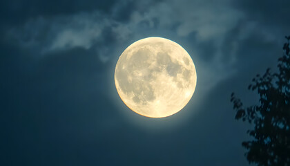 Full moon in PNG isolated on isolated with white highlights