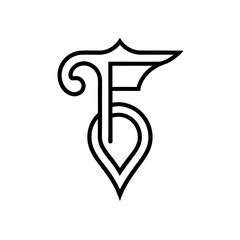 Letter F, small size logo design in Black and white