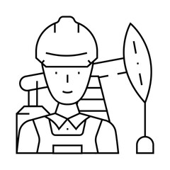 petroleum engineer technology line icon vector. petroleum engineer technology sign. isolated contour symbol black illustration