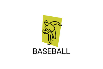 Obraz premium Baseball player vector line icon. batter and ball logo, equipment sign. sport pictogram illustration