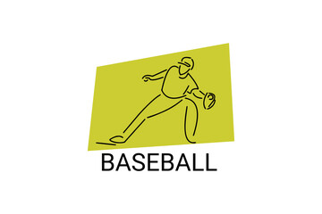Baseball player vector line icon. batter and ball logo, equipment sign. sport pictogram illustration