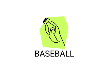 Baseball player vector line icon. batter and ball logo, equipment sign. sport pictogram illustration