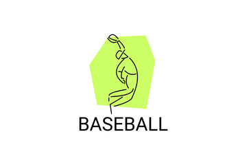 Baseball player vector line icon. batter and ball logo, equipment sign. sport pictogram illustration