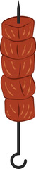 Grilled Meat, Beef Skewer Symbol Icon