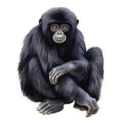 Fototapeta premium Siamang Gibbon Monkey Clipart Illustration