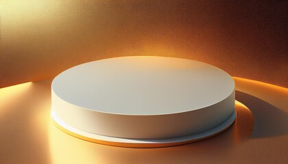 Beautiful gold minimal pedestal podium, for cosmetic product presentation and celebration, 3d rendering illustration.