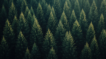 A forest of trees with a lot of green leaves