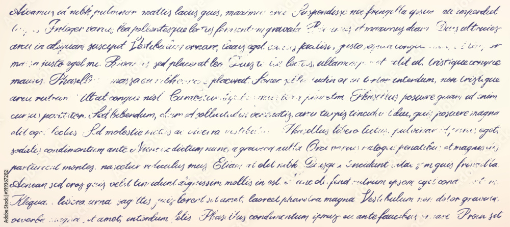 Poster unreadable poetry text banner. handwritten abstract text. vector cursive english text written by a p