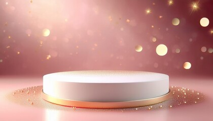 light pink minimal pedestal podium, for cosmetic product presentation, 3d rendering illustration.