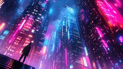 Focused Digital Artist Creating Vibrant Artwork on Tablet in a Modern Studio Setting with Creative Tools