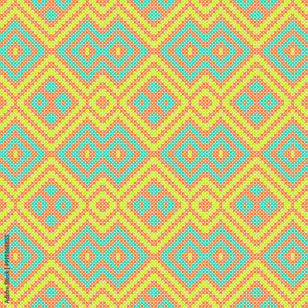 Poster seamless pattern with rhombuses in retro style. vector illustration.