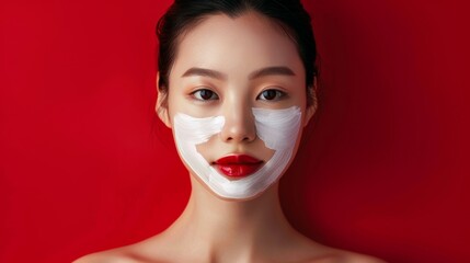 Asian women are beautiful and have smooth facial skin. And there is skin care to smooth out wrinkles around the eyes.