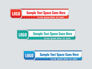 Colorful lower thirds set template vector, Set of TV banners and bars for news and sport channels.
