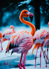 flamingo in the water