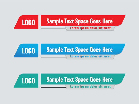 PrintStylish Gradient geometric lower third banner template design .
