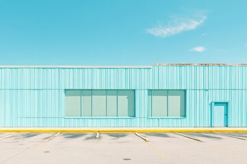 Obraz premium Modern commercial building in suburban neighborhood with a parking lot outside