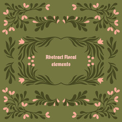 Vintage floral frames, corners, and borders. Vector.