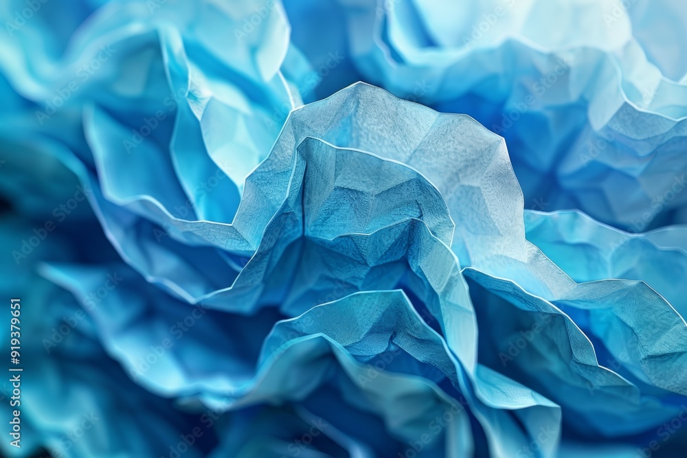 Aufkleber abstract wavy background of blue paper with a dynamic and textured surface, ideal for creative desig