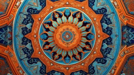 Obraz premium Intricate Mosaic Ceiling with Geometric Patterns