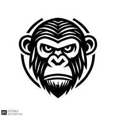 Obraz premium ape Graphic Design Elements Vector Silhouette Clip Art Black and White Illustrations