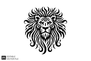lion tribal tattoo Graphic Design Elements Vector Silhouette Clip Art Black and White  Illustrations