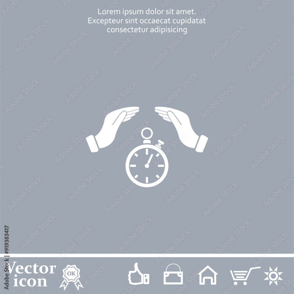 Poster vector icon of white color on a gray background
