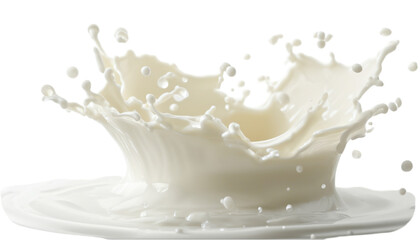 Splash of milk splashing isolated on transparent png background
