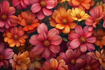 Floral Tapestry: A Symphony of Autumn Hues