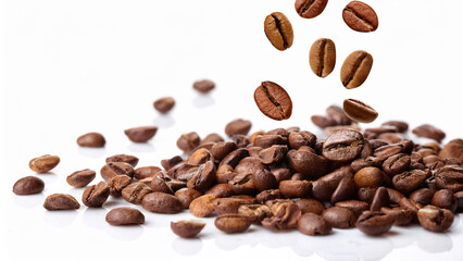 Obraz premium coffee beans on white background