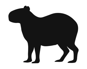 Capybara black silhouette. Vector illustration 9