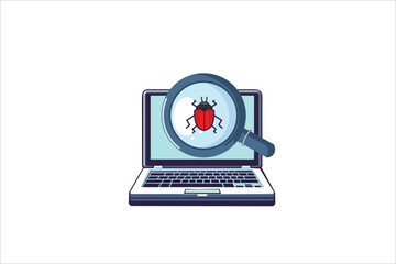 Finding bug concept. vector illustration