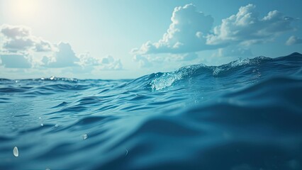 Deep Blue Waves Cresting Under a Cloudless Sky