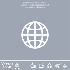 Vector icon of white color on a gray background